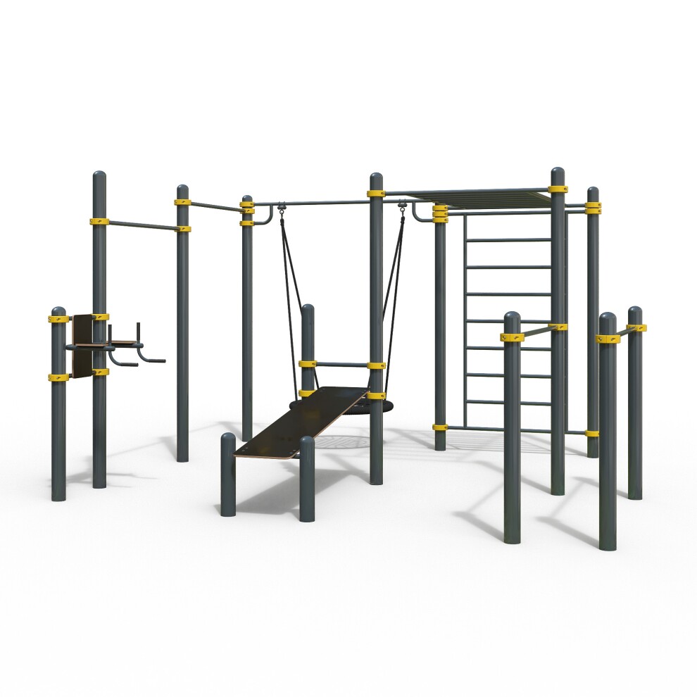Комплекс для уличного workout WK-66 с качелями гнездо